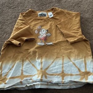 Disney Mickey Mouse Brown and White Short Sleeve Tee